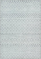 GLN Rugs Contemporary Collection - Machine Washable Area Rug, Contemporary Washable, Non Slip, Low Pile Chenille Rug, Living Room, Bedroom, Kitchen Rug (4' x 6' Gray 0166)