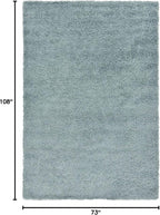 Unique Loom Solid Shag Collection Area Rug (6' 1" x 9' Rectangle, Light Slate Blue)
