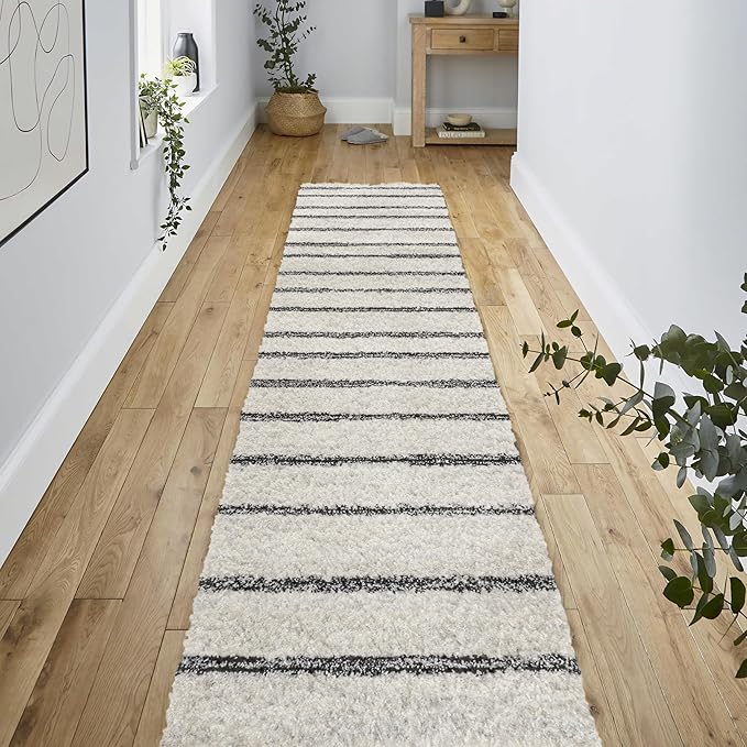 JONATHAN Y Williamsburg Minimalist Stripe Cream/Black Runner Rug, 2x8, Contemporary, Modern, Easy-Cleaning for Living Room, Bedroom, Kitchen, Pet Friendly, Non-Shedding (MOH201D-28)
