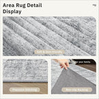 Runner Rug 2'6" x 10' Washable Non-Slip Runner Rugs for Kitchen Bathroom Laundry Room Vintage Ultra Thin Runners for Hallway Entryway Grey