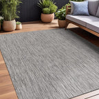 Beverly Rug Indoor Outdoor Rug 10x14, Washable Outside Carpet for Patio, Deck, Porch, Solid Modern Area Rug, Water Resistant, Silver Gray