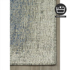 FH Home Flat Woven Outdoor Rug - Waterproof, Easy to Clean, Stain Resistant - Premium Polypropylene Yarn - Modern Ombre - Patio, Porch, Deck, Balcony - Dhruva - Blue - 5ft 2in x 7ft 6in