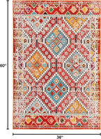 SAFAVIEH Madison Collection Accent Rug - 3' x 5', Rust & Pink, Boho Diamond Distressed Design, Non-Shedding & Easy Care, Ideal for High Traffic Areas in Entryway, Living Room, Bedroom (MAD418Q)