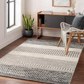 Mark&Day Wool Rugs, 5x7 Tervoort Global Black Area Rug, Blue Beige Carpet for Living Room, Bedroom or Kitchen (5' x 7'6")