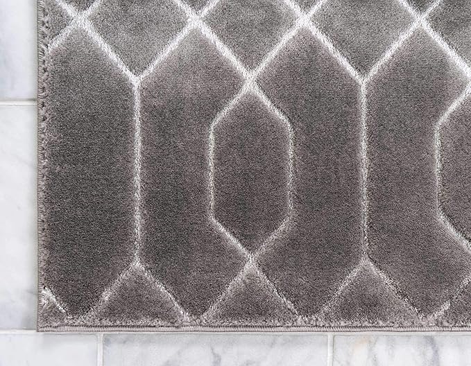 Marilyn Monroe Glam Collection Area Rug - Trellis (3' 3" x 5' 3" Rectangle, Gray Silver/ Silver)