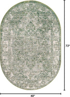 Unique Loom Isabella Collection Area Rug - Adjani (4' 1" x 6' 1" Oval, Green/ Ivory)