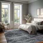 8x10 Area Rugs for Living Room, Abstract Black Boho Rug for Bedroom Design, Black and White 8 x 10