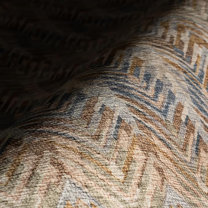 Dash & Albert Seneca Natural Machine Washable Rug, 4 X 6 Feet, Tan Geometric Pattern
