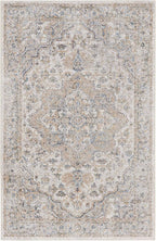 Nourison Home Astra Machine Washable Silver Grey 2'2" x 4' Area Rug - Easy Clean, Non Shedding, Bed Room, Living Room, Dining Room, Kitchen (2' x 4')
