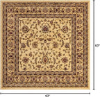 Unique Loom Voyage Collection Traditional Oriental Classic Area Rug (5' 0 x 5' 0 Square, Ivory/Gold)