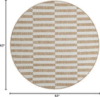 Unique Loom Outdoor Striped Collection Area Rug - Striped (5' 3" Round Taupe/Ivory)
