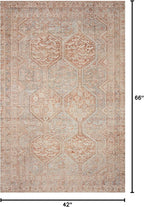 Loloi Chris Loves Julia Jules Collection JUL-04 Tangerine/Mist 3'-6'' x 5'-6'', .13" Pile Height, Accent Rug