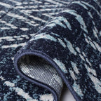 SAFAVIEH Adirondack Collection Area Rug - 5'1" x 7'6", Navy & Ivory, Modern Diamond Distressed Design, Non-Shedding & Easy Care, Ideal for High Traffic Areas in Living Room, Bedroom (ADR131N)