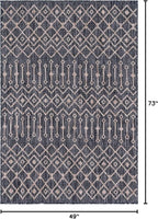 Unique Loom Outdoor Trellis Collection Area Rug - Tribal Trellis (4' 1" x 6' 1" Rectangle, Charcoal Gray/ Natural)