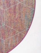 Unique Loom Trellis Frieze Collection Area Rug - Geometric (8' Round, Multi/ Ivory)