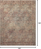 Loloi Amber Lewis Billie Collection BIL-04 Aqua/Rust 8'-6" x 11'-6", 0.19" Thick Area Rug