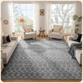 Istana Living Room Rug 10x14 - Dark Grey 10 x 14 Area Rug - Foldable Machine Washable Area Rugs 10x14 - Stylish 10x14 Area Rugs Boho - Stain Resistant Washable Rug 10x14