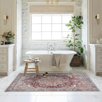 Washable Area Rug. Modern Farmhouse. Vintage. Turkish. Bohemian. Distressed. Oriental. Traditional. Rugs for Living Room. Dining. Bedroom. Office. Entryway. Foyer. (857RB, 9' x 12')