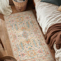 Bavni Area Rug 3x5, Non-Slip Washable Rugs for Living Room Office, Boho Distressed Printed Rug, Low Pile Foldable Decorative Carpet for Bedroom Kitchen Office, Turmeric