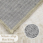 Vintage Living Room Area Rug - 6x9 Large Machine Washable Boho Moroccan Rug Distressed Farmhouse Rugs for Bedroom - Soft Non-Slip Indoor Carpet for Dining Room Office Nursery(Ivory, 6'x9')