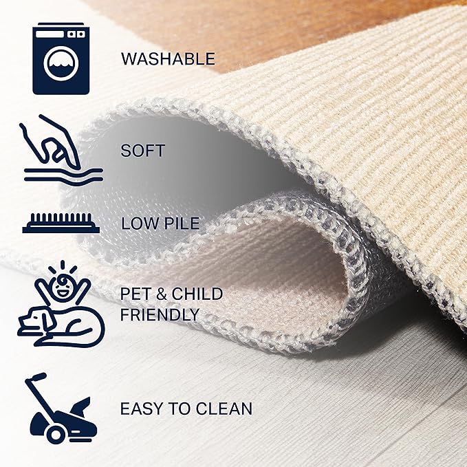 JONATHAN Y Machine Washable Indoor Area Rug 8X10 Cream/Terracotta, Cirkel Minimalist Geometric Dot for Living Room, Bedroom, Kitchen, Office, Easy-Cleaning, Pet-Friendly, Non-Shedding WSH113A-8