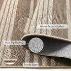 Lahome Striped Easy Jute Porch Rug, 3x5 Washable Rugs for Entryway Living Room, Farmhouse Nature Non Slip Non Shedding Indoor Outdoor Carpet for Entry Classroom Patio, Khaki