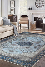 Keen Home Design 9x12 Rug - Machine Washable Area Rug with Non-Slip Backing, Ideal for Living Room, Dining Room, Bedroom - Vintage, Easy Clean, Durable, Low Pile Rug - (9' x 12')