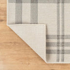 CAMILSON Easy Jute Rug 9x12, Indoor Outdoor Off-White Color Fiber Area Rugs for Living Room Patio and Dining Room Rug, Checkred Boho Woven Design, Easy-Cleaning, Washable Outside Carpet (9 x 12)