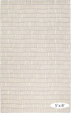 Dash and Albert Roark Wool Area Rug - 6' x 9' Ivory Geometric Hand Tufted Accent Rug - Durable, High Traffic Areas Hallway, Living Room, Stairs - Premium Luxury Hotel Quality Soft Breathable