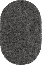 Unique Loom Davos Shag Collection Area Rug - Solid (5' 3" x 8' Oval, Peppercorn)