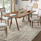 Washable Rug 5x7 Area Rug for Living Room Bedroom, Large Modern Abstract Rug Indoor Floor Carpets Low Pile No Shed Non-Slip with Rubber Backing Dining Room Kitchen Office (Gray&Beige, 5'x7')
