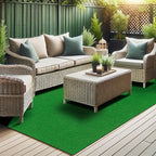 Ottomanson Artificial Grass Turf 3'11" x 6'7" Indoor Outdoor Faux Grass Rug with Drainage Holes, Customizable with Extra Long Size Options, Perfect for Patio Lawn Balcony Weddings Photoshoot Backdrop