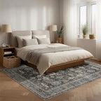 Area Rug Non Slip Machine Washable Ultra Soft Living Room/Bedroom/Kitchen/Outdoor/Classroom Silver, 5'×7'