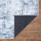 Bloom Rugs Caria Washable Non-Slip 6x9 Rug - Blue/Gray Modern Abstract Area Rug for Living Room, Bedroom, Dining Room, and Kitchen - Exact Size: 6' x 9'