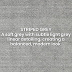 8ft Custom Cut Runner Rug for Narrow Hallways Kitchens - Striped Grey | Non-Slip & Washable | No-Fray Edge Finished