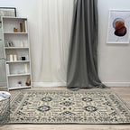 Alfa Rich 7x10 Beige Black Washable Area Rugs for Living Room Bedroom Kitchen Dining Cotton Rug