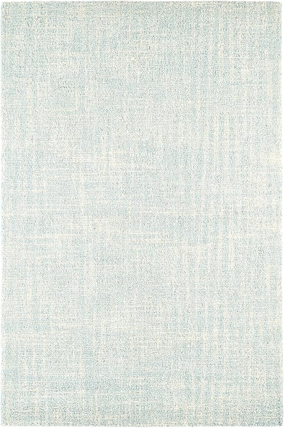 Dash & Albert Crosshatch Sky Hand Micro Hooked Wool Rug, 8.5 X 11.5 Feet, Blue Solid Pattern