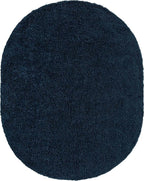 Unique Loom Solid Shag Collection Area Rug (8' x 10' Oval, Sapphire Blue/ Navy Blue)