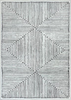 Bloom Rugs Washable Non-Slip 9' x 12' Rug - Black/Ivory Striped Area Rug for Living Room, Bedroom, Dining Room, and Kitchen - Exact Size: 9' x 12'