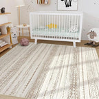 Nakagishi 10x12 Area Rug Living Room: Washable Boho Large Neutral Modern Soft Farmhouse Rugs Stain Resistant Indoor Floor Non-Slip Accent Carpet for Bedroom Nursery Kids Playroom Office Dining Room