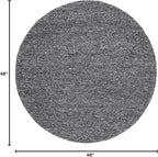 SAFAVIEH Natura Collection Area Rug - 4' Round, Dark Grey, Handmade Wool Blend, Textured Design, Ideal for Living Room, Bedroom, Dining Space (NAT620H)
