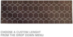 Custom Made Runner Rug for Kitchen Foyer Hallway Entry Choose Your Length Size 26 Inch Wide Geometric Lattice Design Brown Color (21 feet x 26 inch)