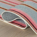 Dash & Albert Jamaica Stripe Multi Machine Washable Rug, 6 X 9 Feet, Blue/White Stripe Pattern