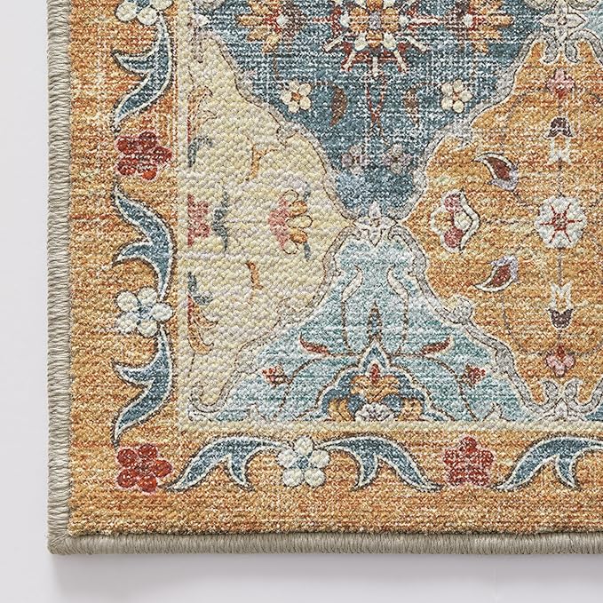 LUMI Washable Area Rug 8x10 for Living Room, Ultra Soft Stain Resistant Carpet with Non Slip Rubber Backing, Non-Shedding Low Pile Rugs for Bedroom, Dining Room, Indoor, Office