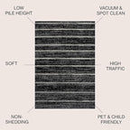 JONATHAN Y Williamsburg Minimalist Stripe Black/Cream Indoor Area Rug, 3x5, Contemporary, Modern, Easy-Cleaning for Living Room, Bedroom, Kitchen, Pet Friendly, Non-Shedding (MOH201F-3)