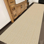 IOHOUZE Washable Exrea Long Hallway Runner Rug 3x14 Non Slip Rubber Backed Kitchen Runner Entryway Runner Indoor, Woven Rug Carpet for Kitchen Hall Entryway Stair, Warm Beige/Orange/Apricot