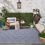 Nourison Home Versatile Denim Blue 7' x 10' Area Rug - Easy Clean, Non Shedding, Bed Room, Living Room, Dining Room, Kitchen (7' x 10')