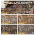 Kokia Abstract Area Rugs 9x12 Bedroom Washable Decor Low Pile Non-Slip Non-Shedding Indoor Brown Yellow Carpet Foldable Stain Resistant Floor Mat Living Room Dining Room, Oslo Fireworks
