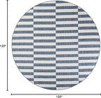Unique Loom Outdoor Striped Collection Area Rug - Striped (10' Round Blue/Ivory)