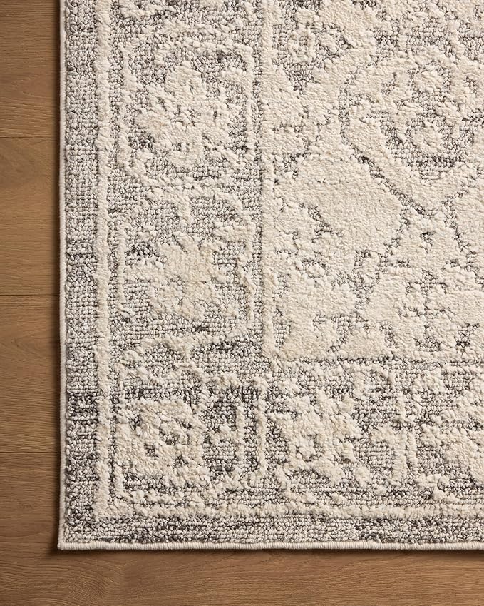 Loloi Magnolia Home by Joanna Gaines Gigi Collection GIG-02 Ivory/Stone 6'-7" x 9'-2" Area Rug